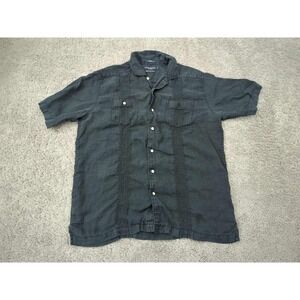 Daniel Cremieux Button Up Shirt Mens Medium Short Sleeve 100% Linen Classic